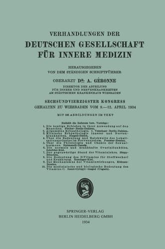 Sechsundvierzigster Kongress Gehalten zu Wiesbaden vom 9.–12. April 1934