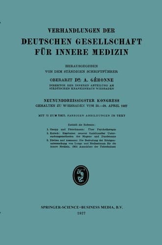 Neununddreissigster Kongress Gehalten zu Wiesbaden vom 25.–28. April 1927