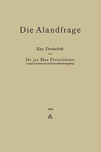 Die Alandfrage Eine Denkschrift