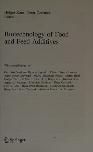 Biotechnology of Food and Feed Additives