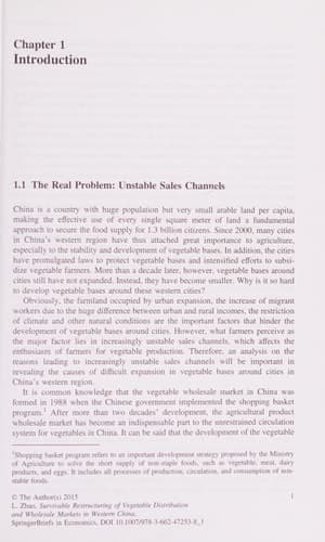Survivable Restructuring of Vegetable Distribution and Wholesale Markets in Western China