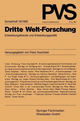 Dritte Welt-Forschung Entwicklungstheorie und Entwicklungspolitik