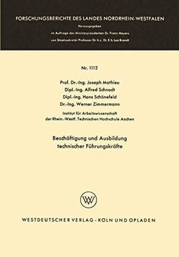 Beschäftigung und Ausbildung technischer Führungskräfte