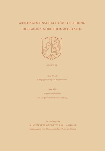 Energiegewinnung aus Kernprozessen. Gegenwartsprobleme der energiewirtschaftlichen Forschung
