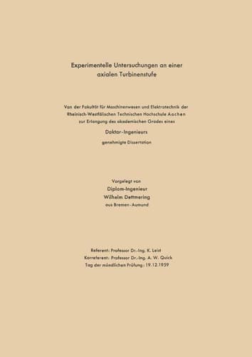Experimentelle Untersuchungen an einer axialen Turbinenstufe