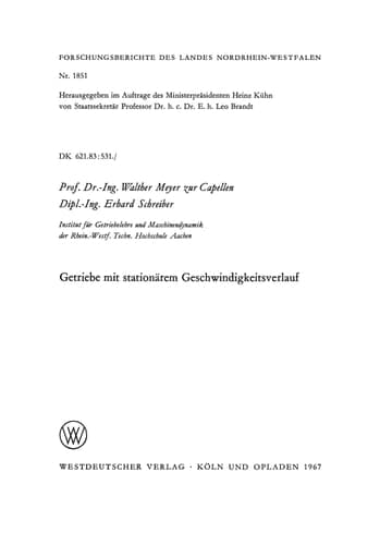 Getriebe mit stationärem Geschwindigkeitsverlauf