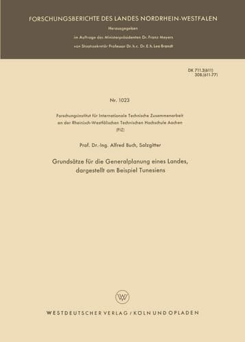 Grundsätze für die Generalplanung eines Landes, dargestellt am Beispiel Tunesiens