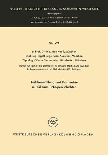 Teilchenzählung und Dosimetrie mit Silizium-PN-Sperrschichten (German Edition)