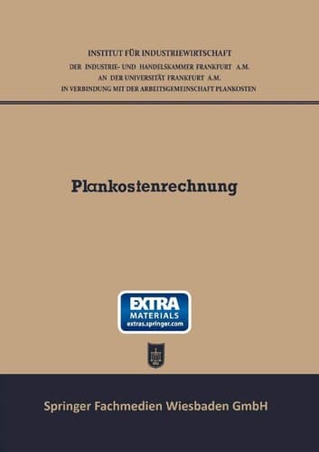 Plankostenrechnung Bericht über die Plankostentagung im Januar 1949