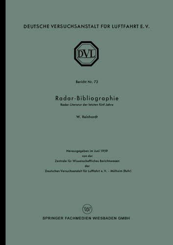 Radar-Bibliographie Radar-Literatur der letzten fünf Jahre