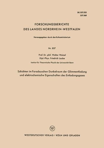 Schichten im Faradayschen Dunkelraum der Glimmentladung und elektrochemische Eigenschaften des Entladungsgases