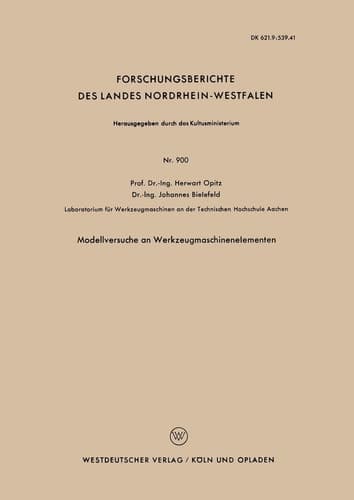 Modellversuche an Werkzeugmaschinenelementen