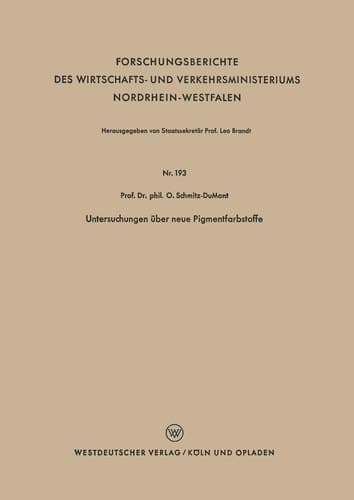 Untersuchungen über neue Pigmentfarbstoffe