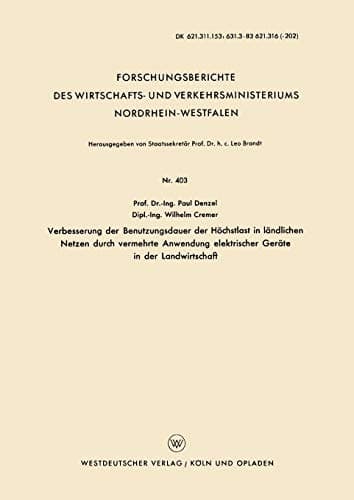 Verbesserung der Benutzungsdauer der Höchstlast in ländlichen Netzen durch vermehrte Anwendung elektrischer Geräte in der Landwirtschaft