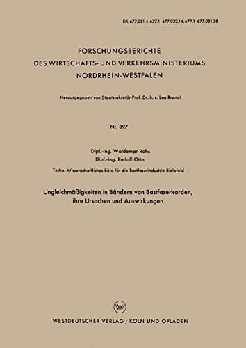 Ungleichmäßigkeiten in Bändern von Bastfaserkarden, ihre Ursachen und Auswirkungen