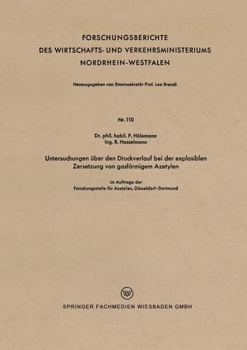 Untersuchungen über den Druckverlauf bei der explosiblen Zersetzung von gasförmigem Azetylen