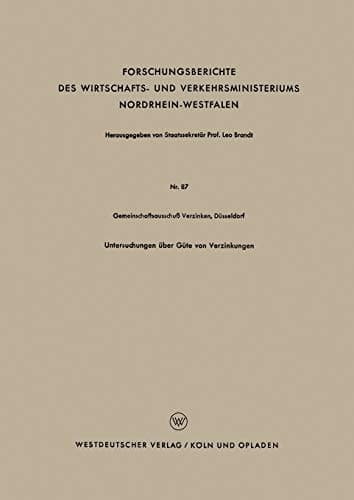 Untersuchungen über Güte von Verzinkungen