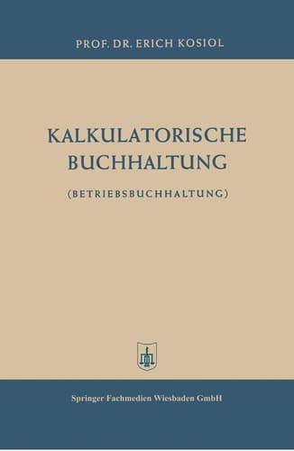 Kalkulatorische Buchhaltung Betriebsbuchhaltung