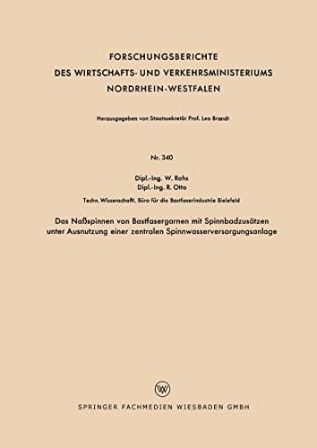 Das Naßspinnen von Bastfasergarnen mit Spinnbadzusätzen unter Ausnutzung einer zentralen Spinnwasserversorgungsanlage