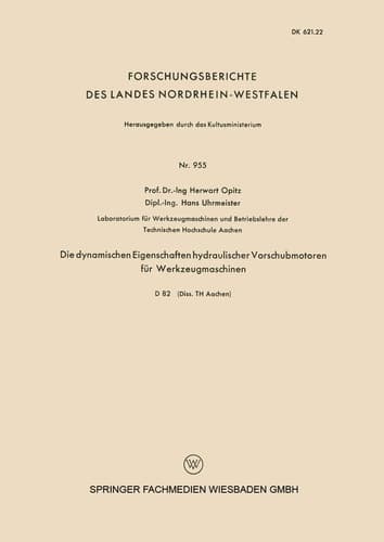 Die dynamischen Eigenschaften hydraulischer Vorschubmotoren für Werkzeugmaschinen