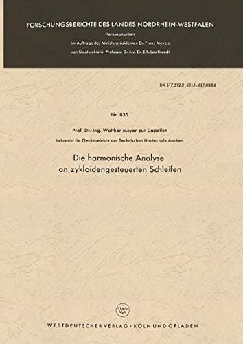 Die harmonische Analyse an zykloidengesteuerten Schleifen