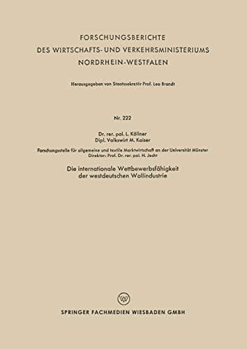 Die internationale Wettbewerbsfähigkeit der westdeutschen Wollindustrie