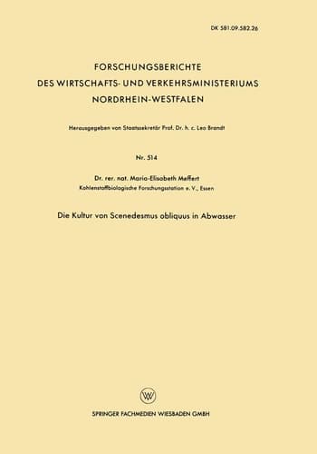 Die Kultur von Scenedesmus obliquus in Abwasser