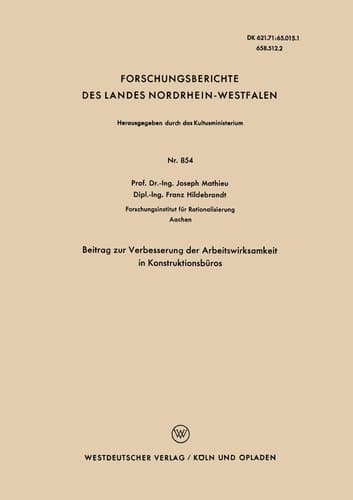 Beitrag zur Verbesserung der Arbeitswirksamkeit in Konstruktionsbüros