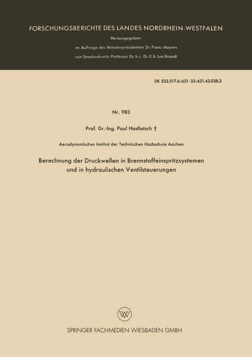 Berechnung der Druckwellen in Brennstoffeinspritzsystemen und in hydraulischen Ventilsteuerungen