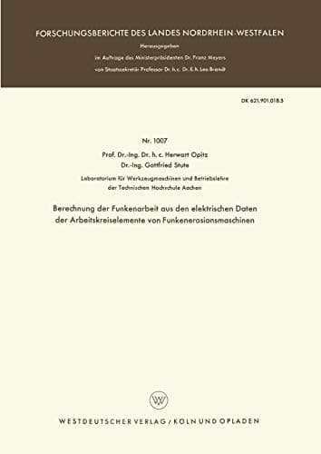 Berechnung der Funkenarbeit aus den elektrischen Daten der Arbeitskreiselemente von Funkenerosionsmaschinen