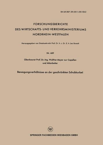 Bewegungsverhältnisse an der geschränkten Schubkurbel