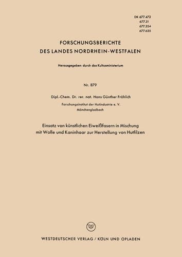 Einsatz von künstlichen Eiweißfasern in Mischung mit Wolle und Kaninhaar zur Herstellung von Hutfilzen