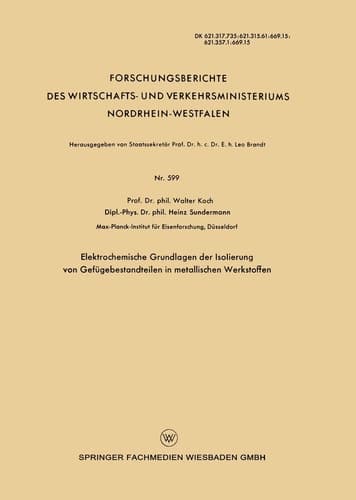 Elektrochemische Grundlagen der Isolierung von Gefügebestandteilen in metallischen Werkstoffen