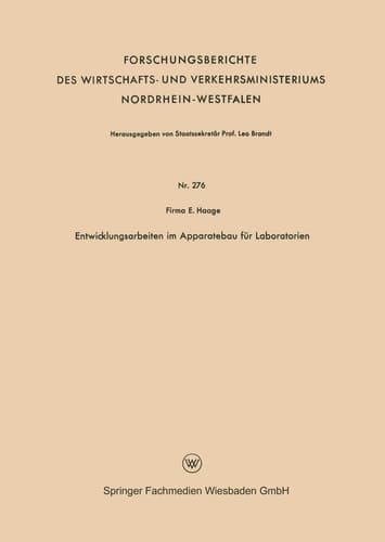 Entwicklungsarbeiten im Apparatebau für Laboratorien