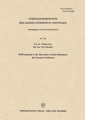 Fließvorgänge in der Spinndüse und dem Blaukonus des Cuoxam-Verfahrens