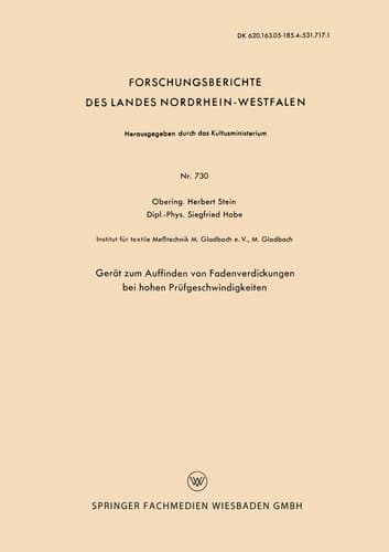 Gerät zum Auffinden von Fadenverdickungen bei hohen Prüfgeschwindigkeiten