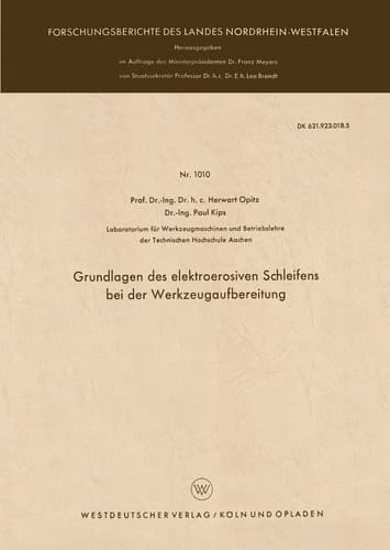 Grundlagen des elektroerosiven Schleifens bei der Werkzeugaufbereitung