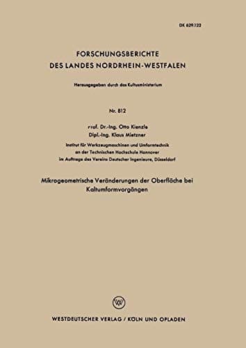Mikrogeometrische Veränderungen der Oberfläche bei Kaltumformvorgängen