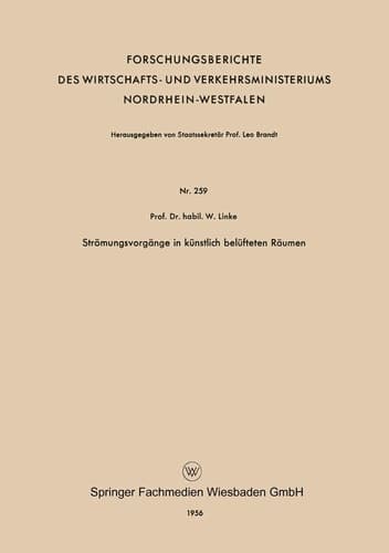 Strömungsvorgänge in künstlich belüfteten Räumen