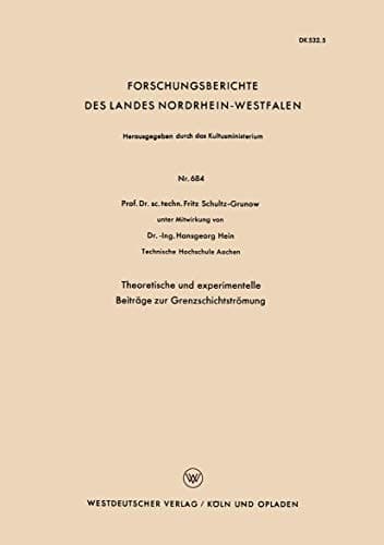 Theoretische und experimentelle Beiträge zur Grenzschichtströmung
