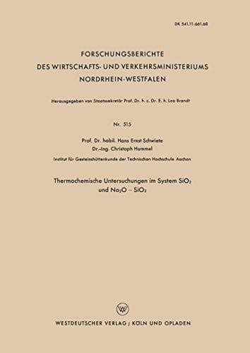 Thermochemische Untersuchungen im System SiO2 und Na2O — SiO2