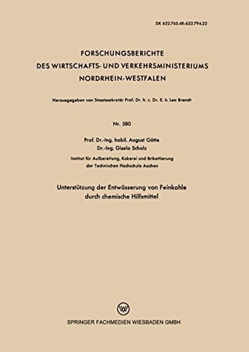 Unterstützung der Entwässerung von Feinkohle durch chemische Hilfsmittel