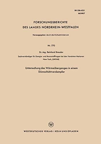 Untersuchung des Wärmeüberganges in einem Dünnschichtverdampfer