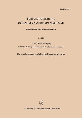 Untersuchung symmetrischer Hochfrequenzleitungen