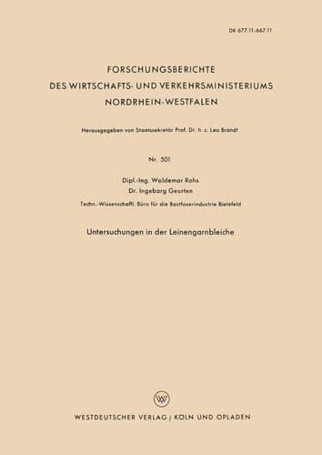 Untersuchungen in der Leinengarnbleiche