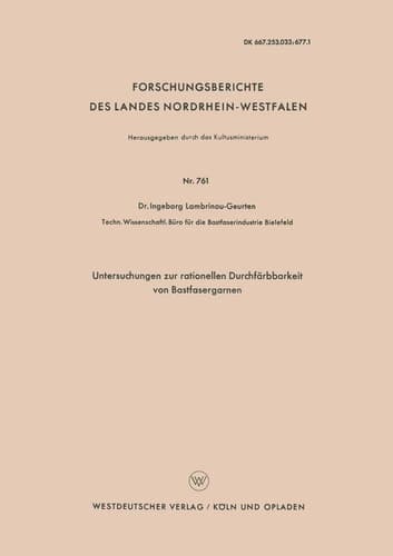 Untersuchungen zur rationellen Durchfärbbarkeit von Bastfasergarnen