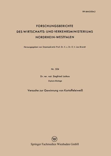 Versuche zur Gewinnung von Kartoffeleiweiß