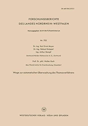 Wege zur automatischen Überwachung des Thomasverfahrens