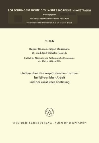 Studien über den respiratorischen Totraum bei körperlicher Arbeit und bei künstlicher Beatmung