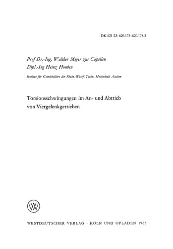 Torsionsschwingungen im An- und Abtrieb von Viergelenkgetrieben